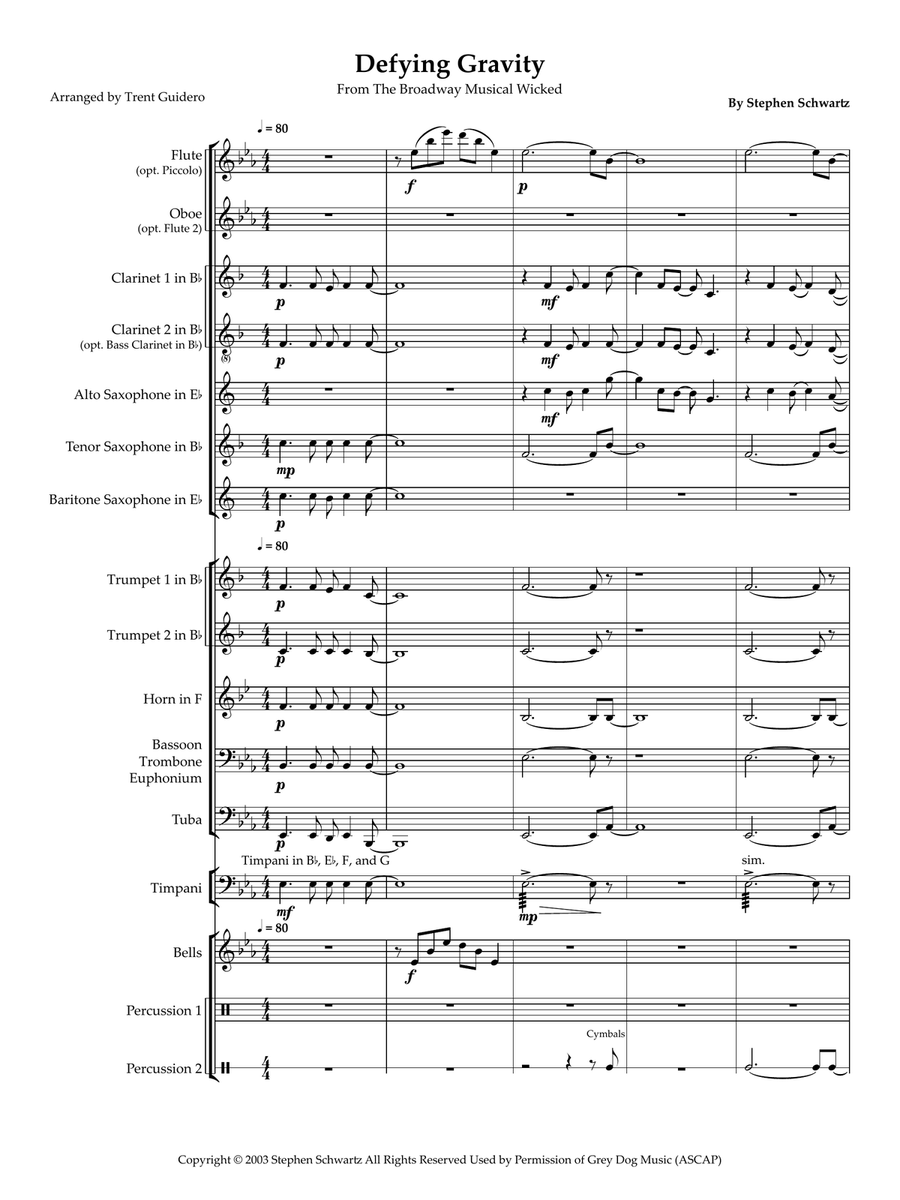 Defying Gravity Defying Gravity Concert Band scores gallery preview page 4