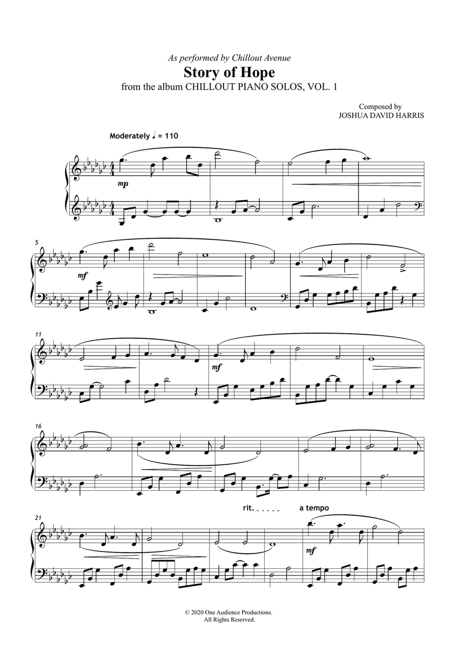 Story of Hope Story of Hope Piano Solo scores gallery preview page 1