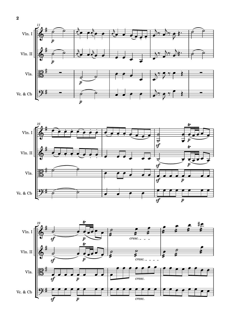 Eine Klein Natchmusik (K.252) String Quartet scores gallery preview page 2