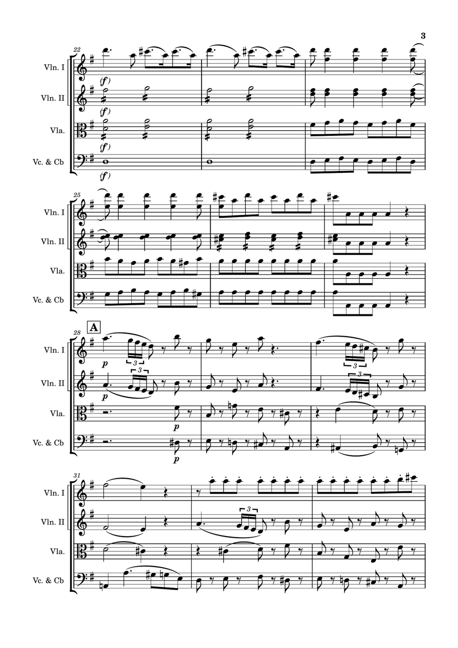 Eine Klein Natchmusik (K.252) String Quartet scores gallery preview page 3