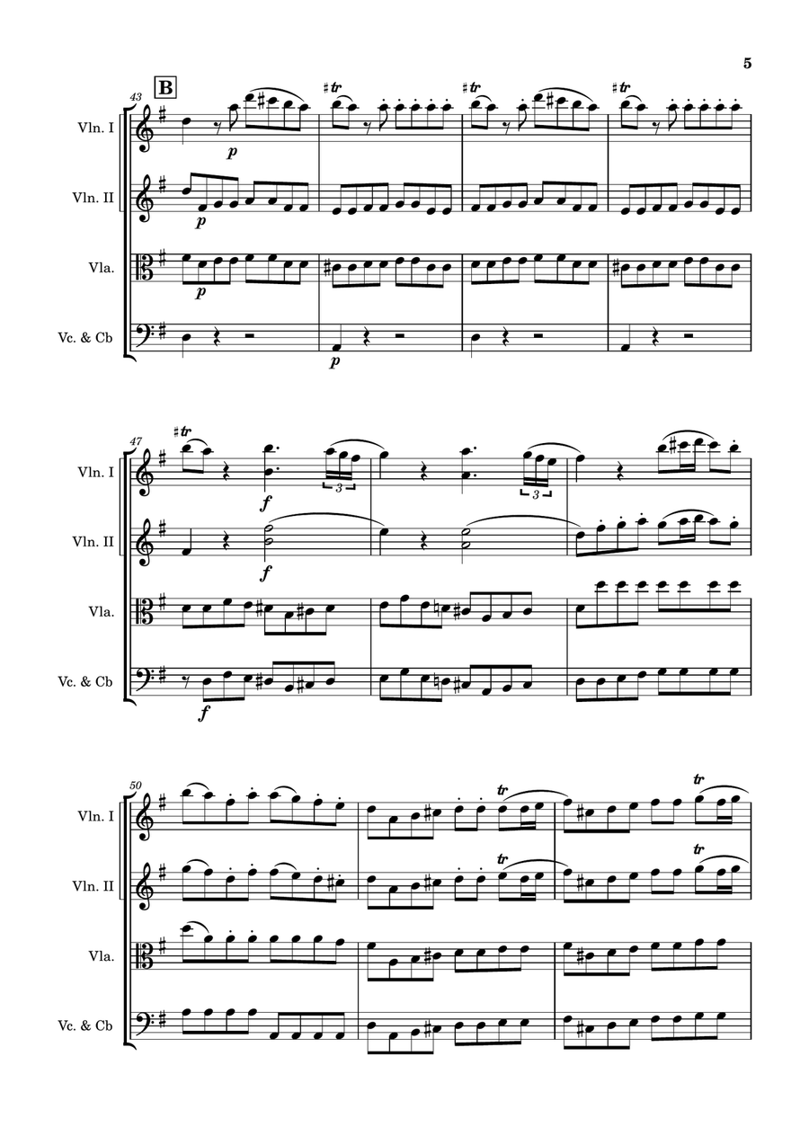 Eine Klein Natchmusik (K.252) String Quartet scores gallery preview page 5