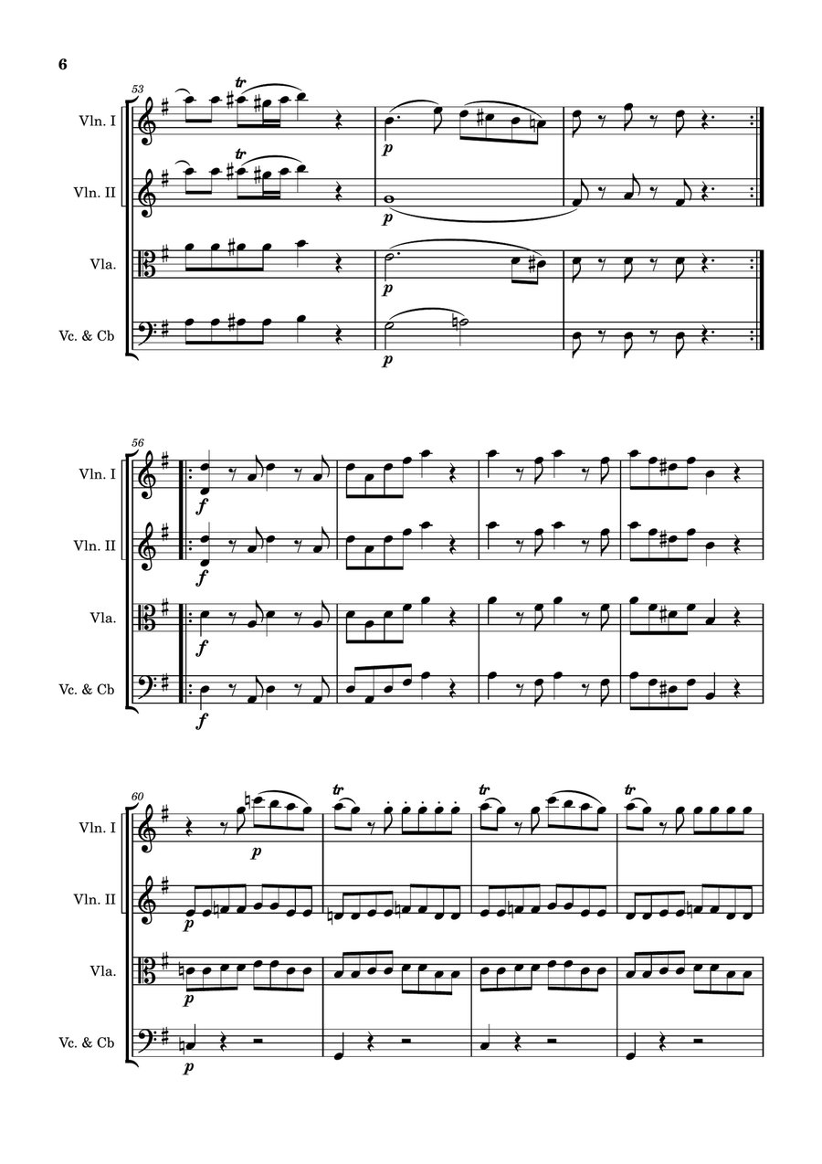 Eine Klein Natchmusik (K.252) String Quartet scores gallery preview page 6