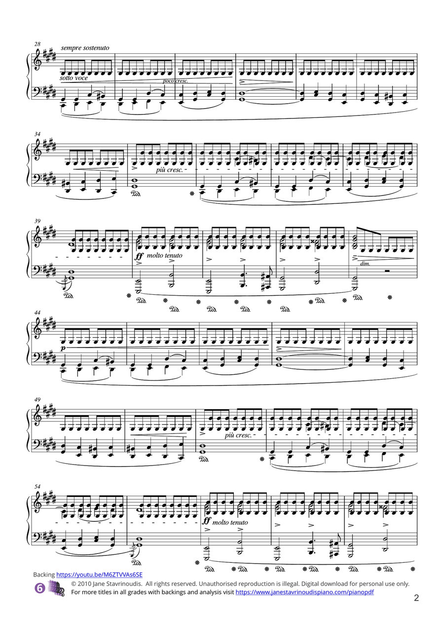 Raindrop Prelude Op.28 No.15 Piano Solo scores gallery preview page 2