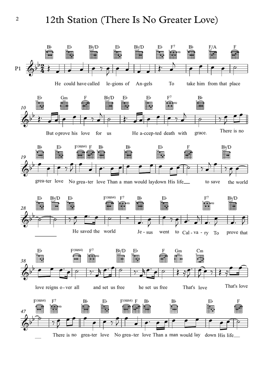 12th Station (There is no greater love) Piano, Vocal scores gallery preview page 2