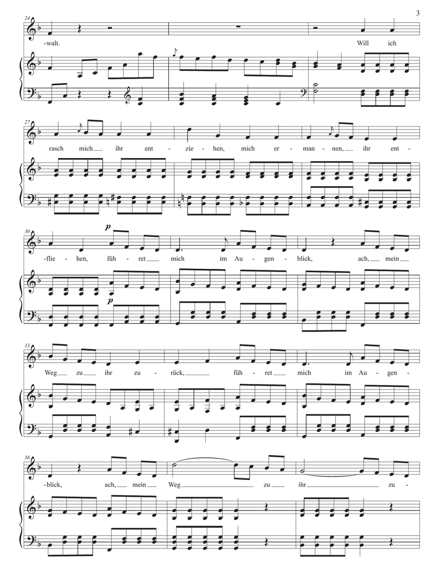 HENSEL: Neue Liebe, neues Leben (transposed to F major) Piano, Vocal scores gallery preview page 4
