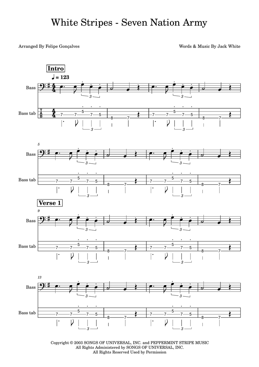 Seven Nation Army Seven Nation Army Acoustic Guitar scores gallery preview page 1