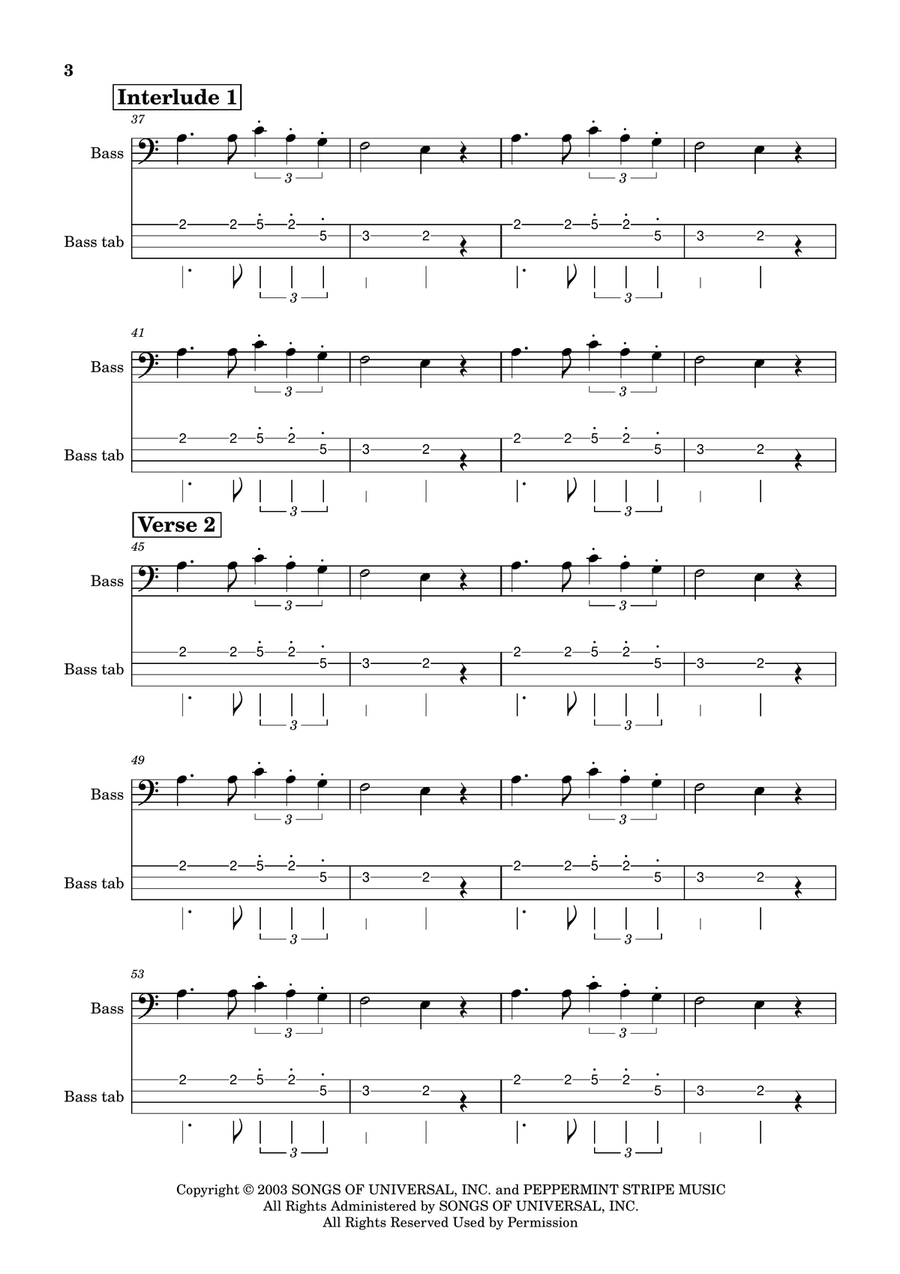 Seven Nation Army Acoustic Guitar scores gallery preview page 3