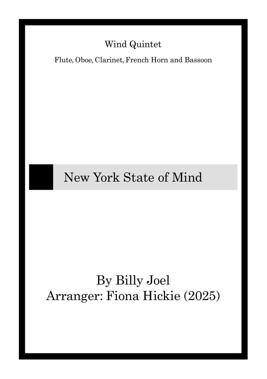New York State Of Mind New York State Of Mind Woodwind Quintet scores gallery preview page 1