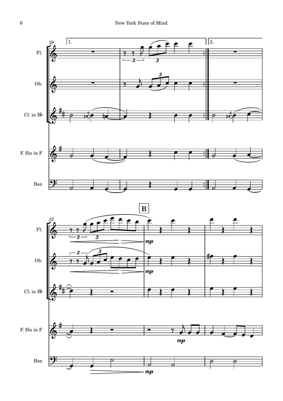 New York State Of Mind New York State Of Mind Woodwind Quintet scores gallery preview page 6