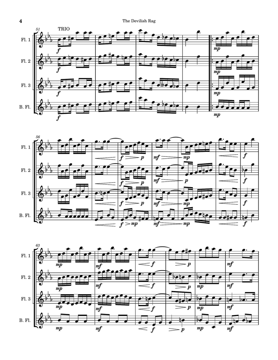The Devilish Rag The Devilish Rag Flute Quartet scores gallery preview page 4