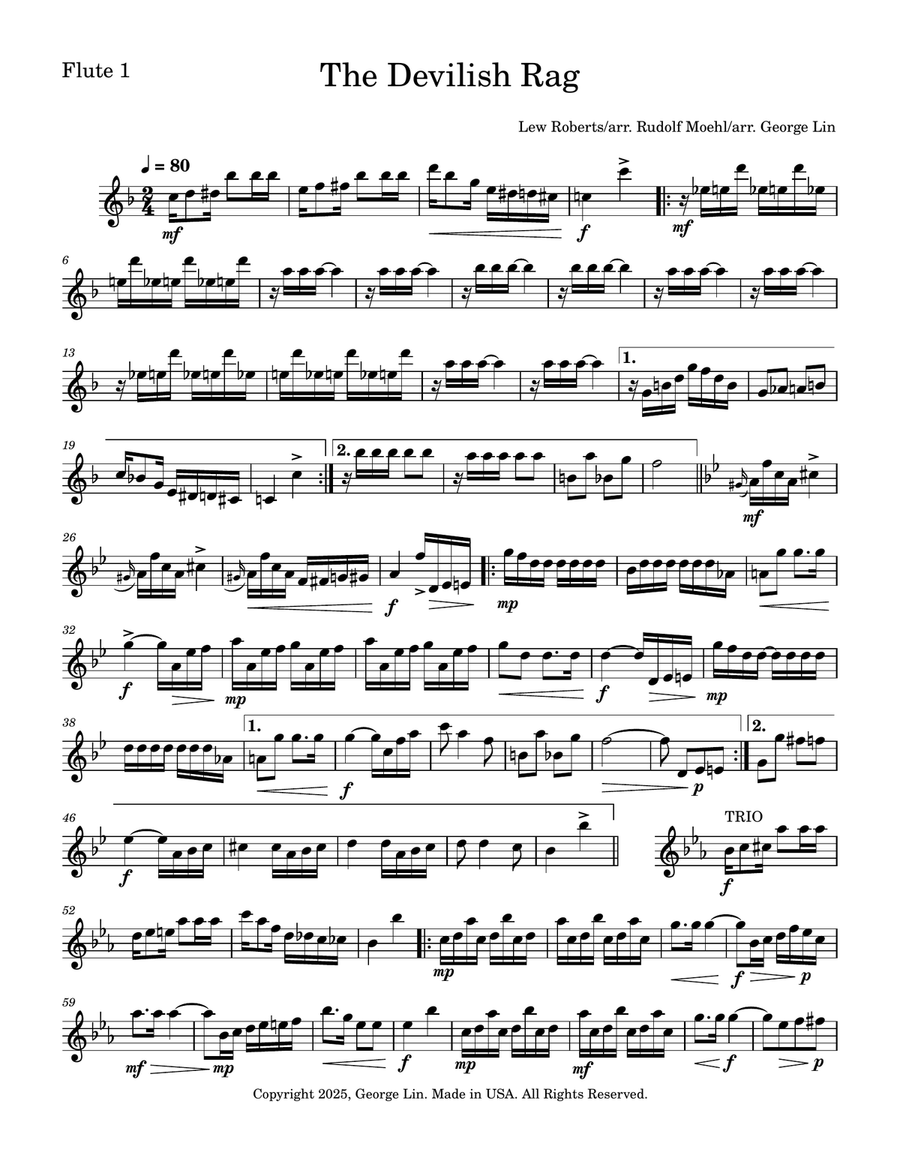 The Devilish Rag The Devilish Rag Flute Quartet scores gallery preview page 6