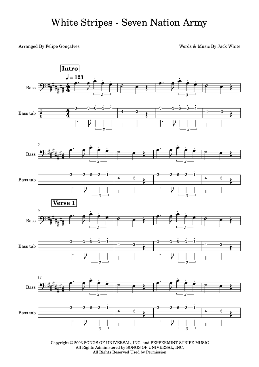 Seven Nation Army Seven Nation Army Acoustic Guitar scores gallery preview page 1
