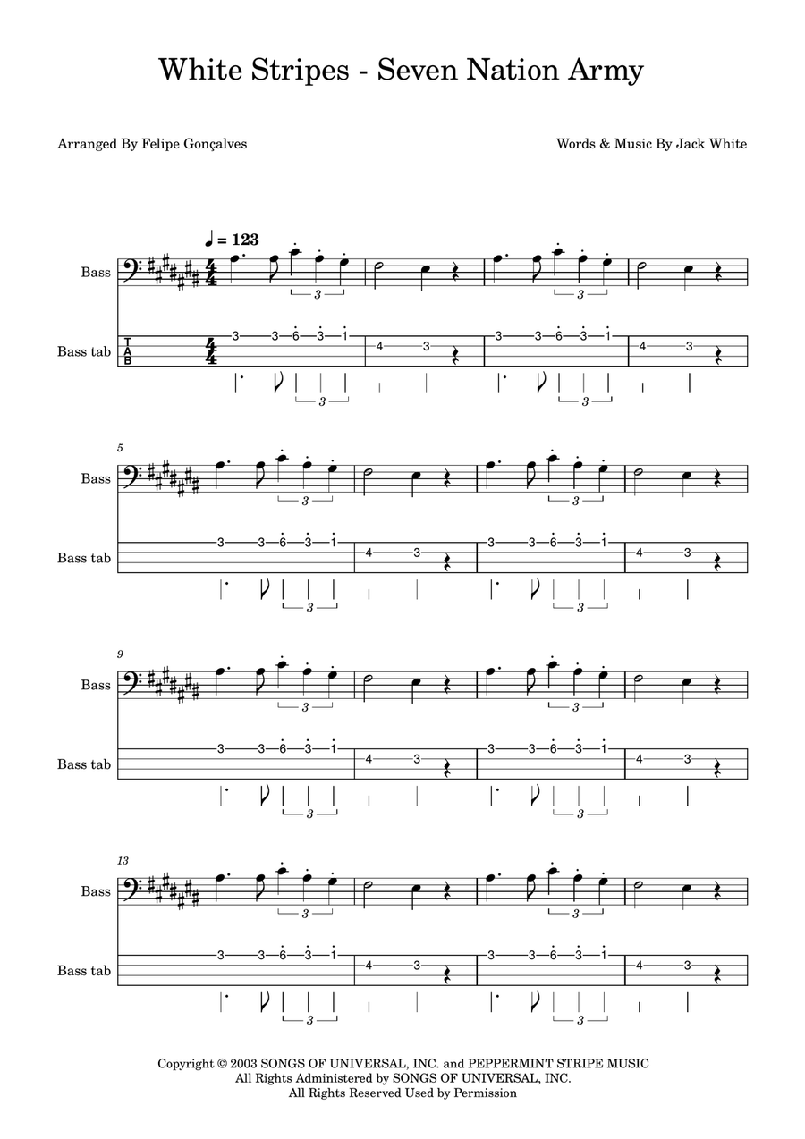 Seven Nation Army Seven Nation Army Acoustic Guitar scores gallery preview page 1