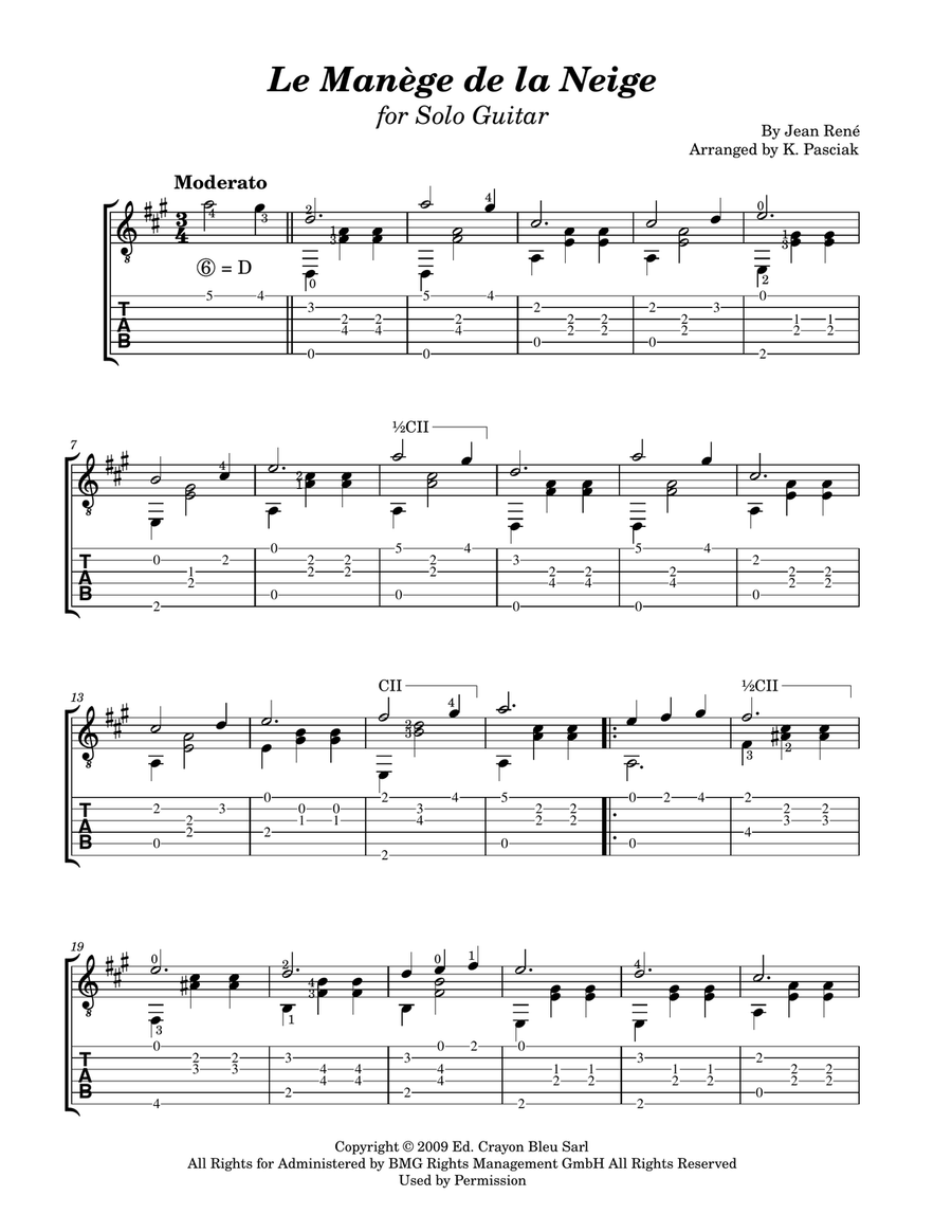 La Manege De La Neige Acoustic Guitar scores gallery preview page 1