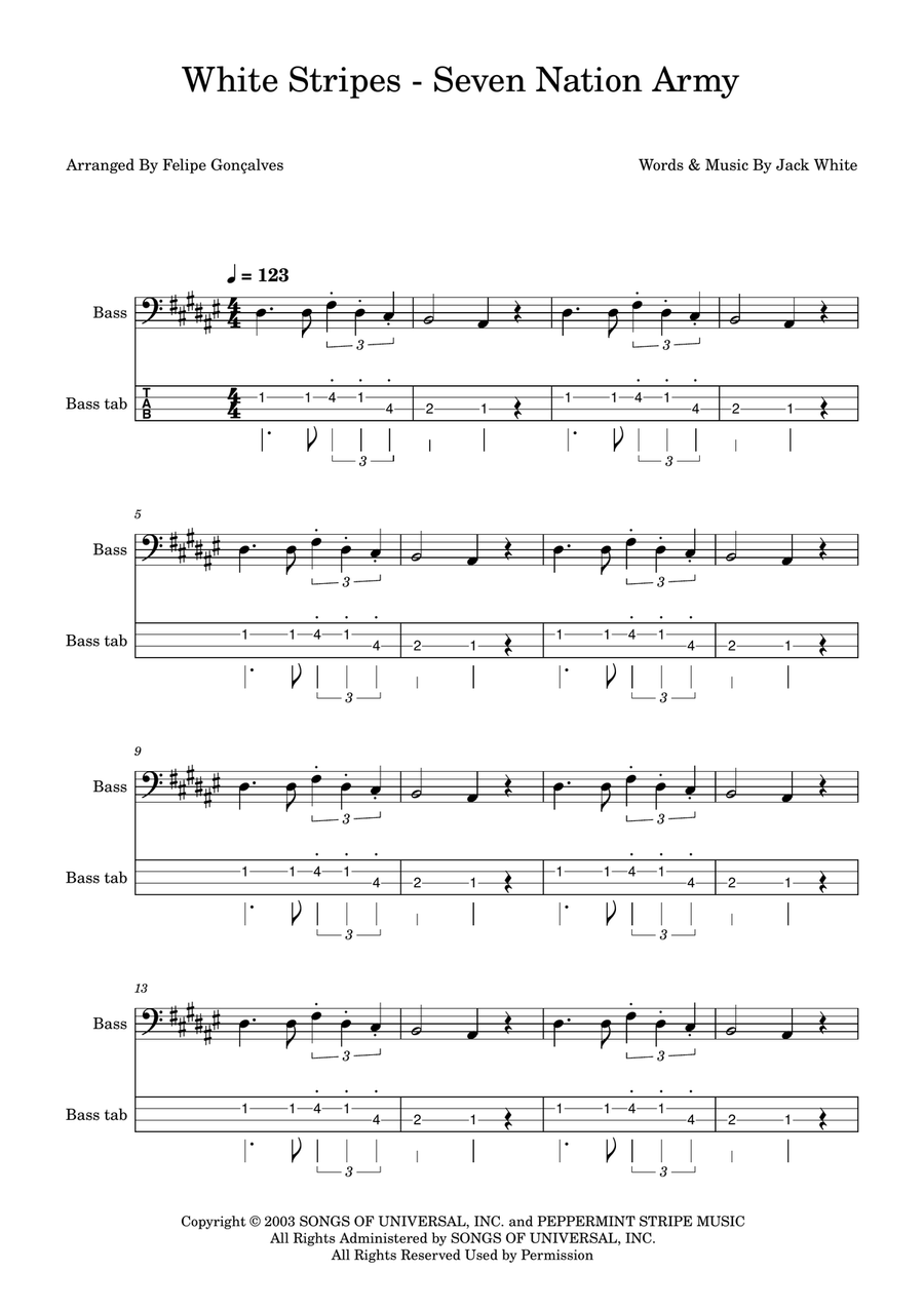 Seven Nation Army Seven Nation Army Acoustic Guitar scores gallery preview page 1