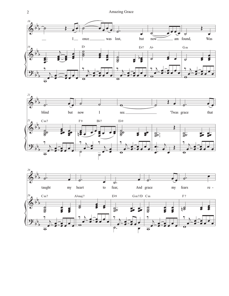 Amazing Grace (I Stand Redeemed) (Vocal Trio - (SAB) 3-Part scores gallery preview page 2