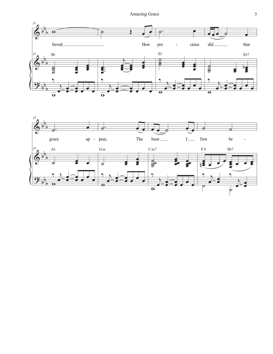 Amazing Grace (I Stand Redeemed) (Vocal Trio - (SAB) 3-Part scores gallery preview page 3