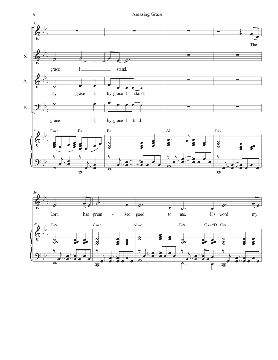 Amazing Grace (I Stand Redeemed) (Vocal Trio - (SAB) 3-Part scores gallery preview page 6