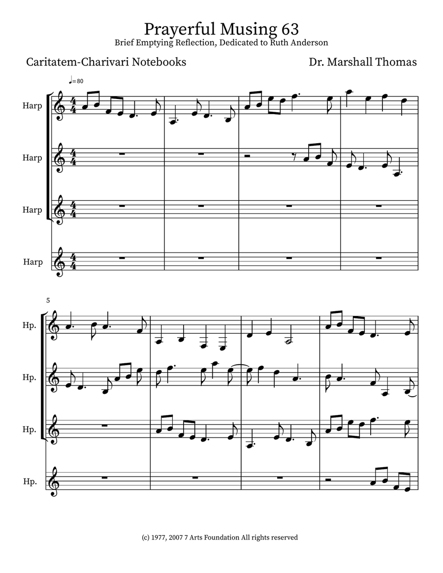 Prayerful Musing 63 Prayerful Musing 63 Small Ensemble scores gallery preview page 1