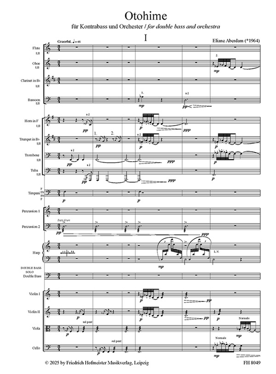 Otohime für Kontrabass und Orchester Orchestra scores gallery preview page 2