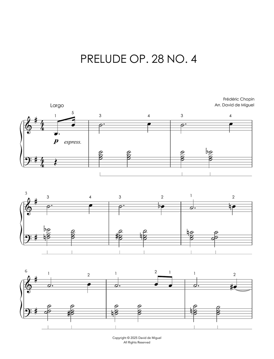 Frédéric Chopin | Prelude Op. 28 No. 4 Piano Solo scores gallery preview page 1