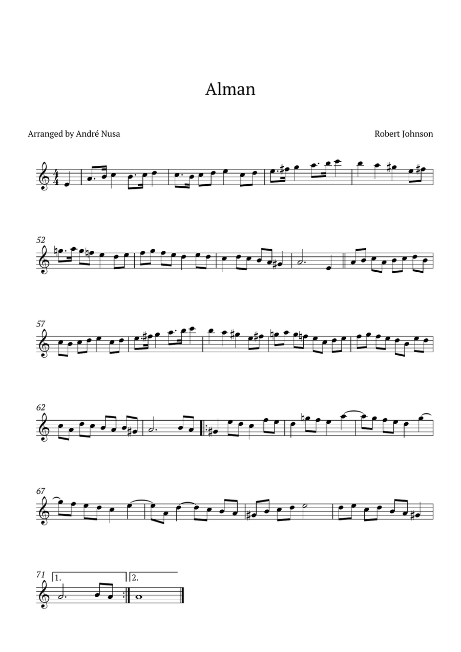 Alman Flute Solo scores gallery preview page 1