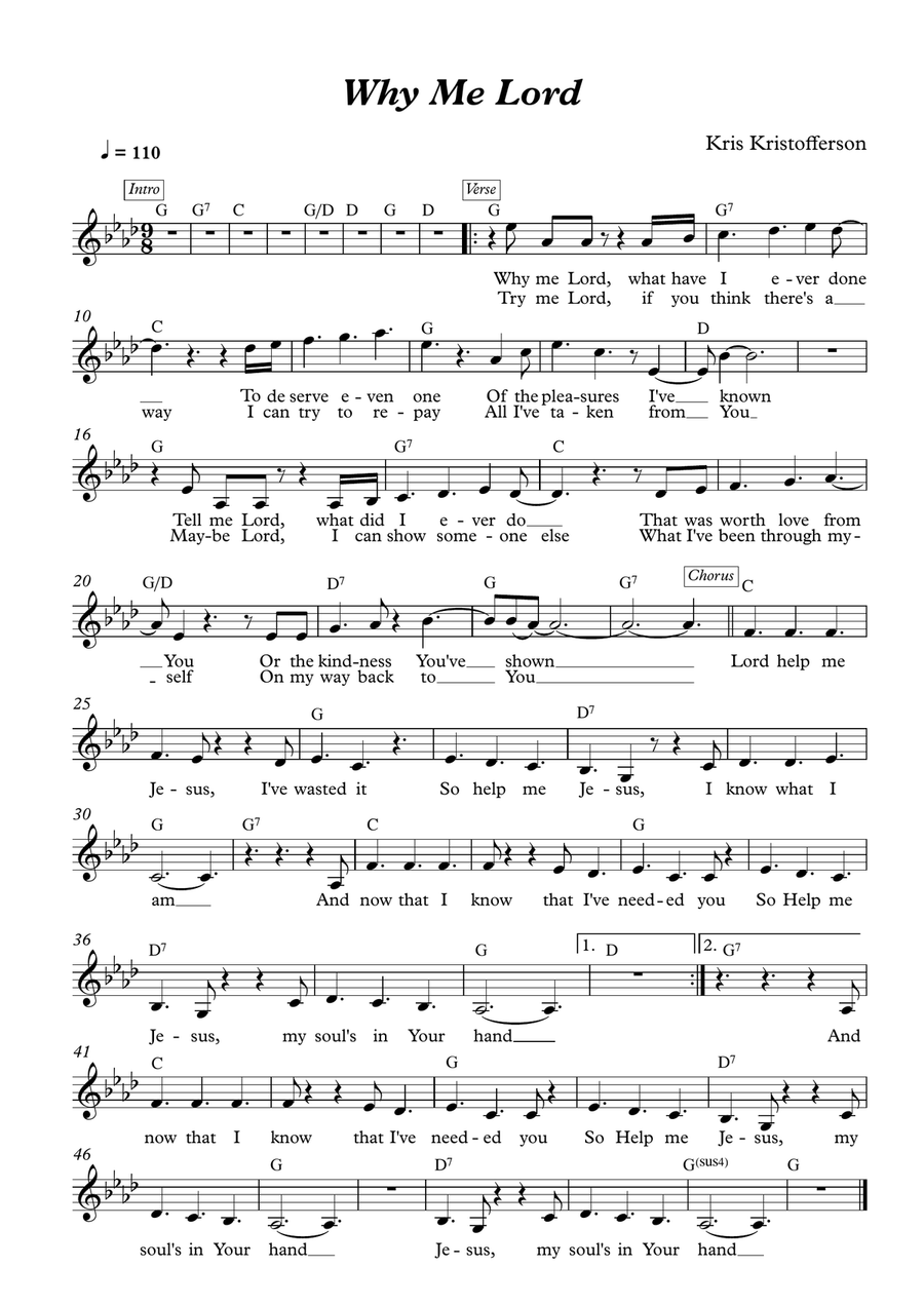Why Me? (Why Me, Lord?) Why Me? (Why Me, Lord?) Chamber Music scores gallery preview page 1