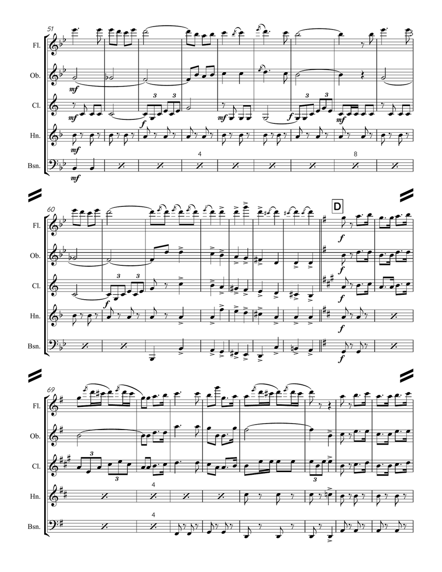 Le Regiment de Sambre et Meuse (for Woodwind Quintet) Woodwind Quintet scores gallery preview page 4