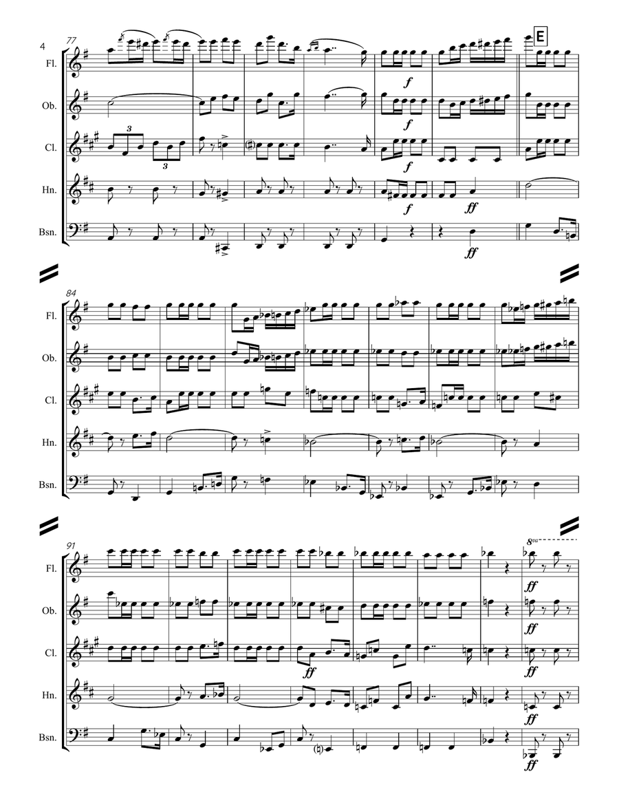 Le Regiment de Sambre et Meuse (for Woodwind Quintet) Woodwind Quintet scores gallery preview page 5