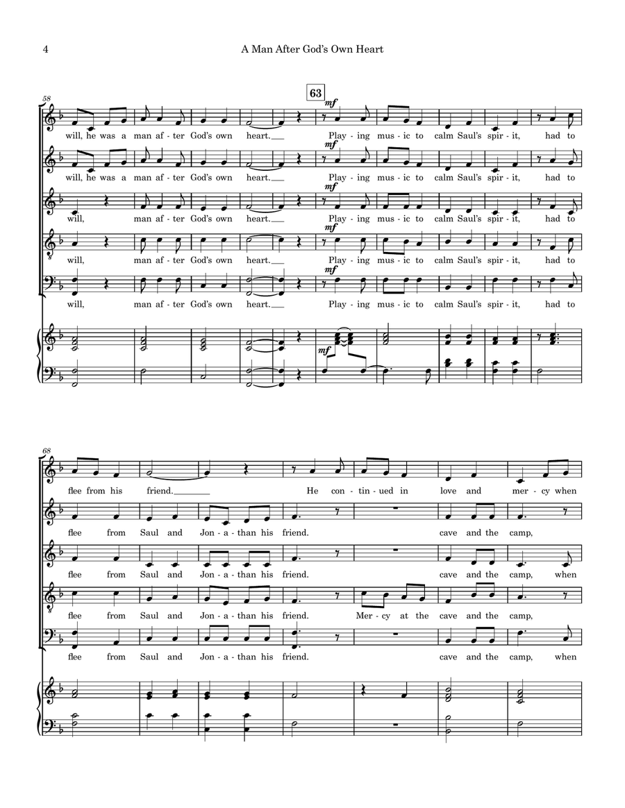 A Man After God's Own Heart - SSATB SSATB scores gallery preview page 4