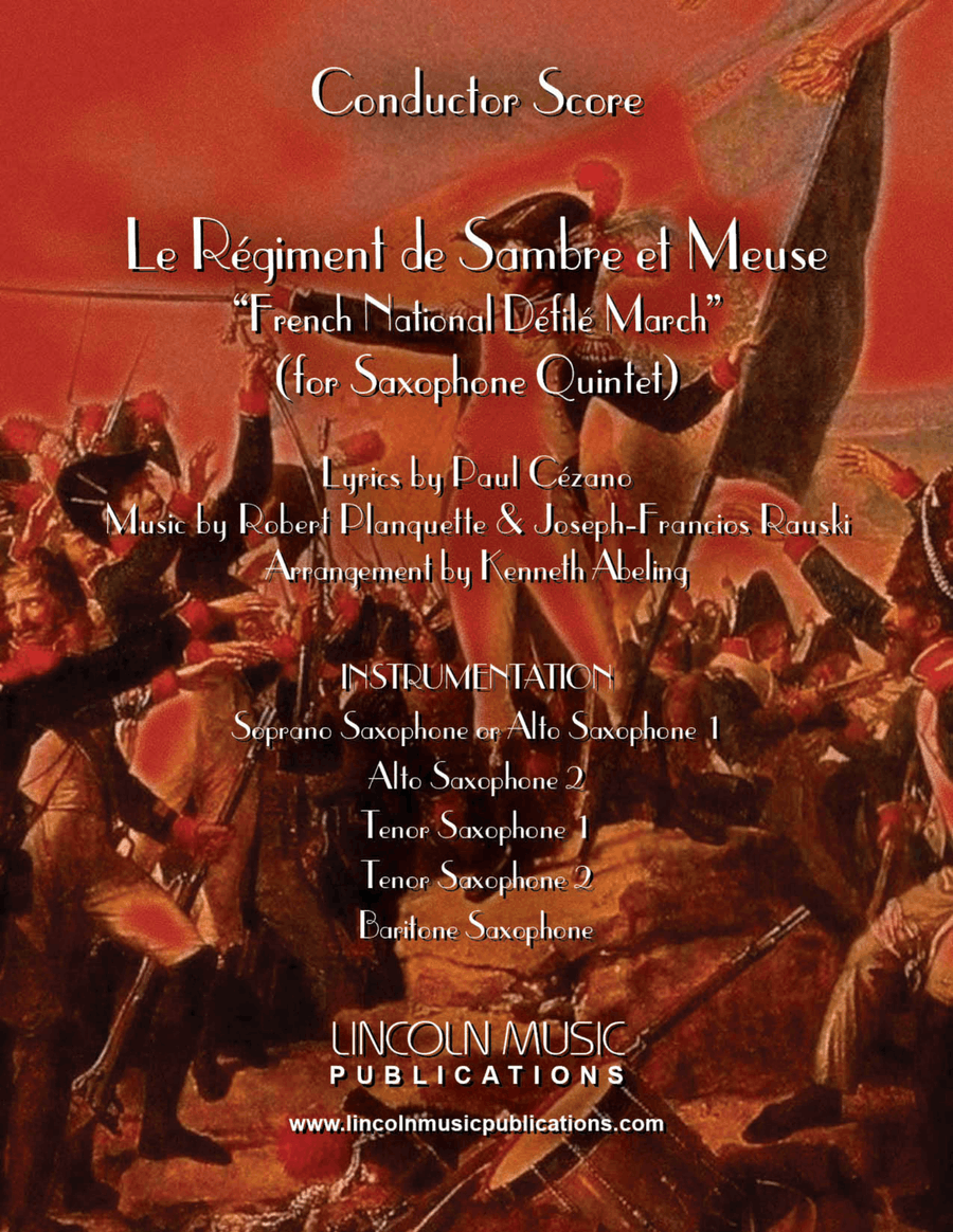 Le Regiment de Sambre et Meuse (for Saxophone Quintet) SATTB or AATTB Saxophone Quintet scores gallery preview page 1