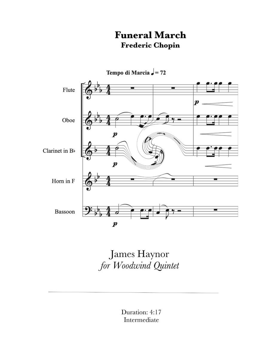 Funeral March for Woodwind Quintet Woodwind Quintet scores gallery preview page 1