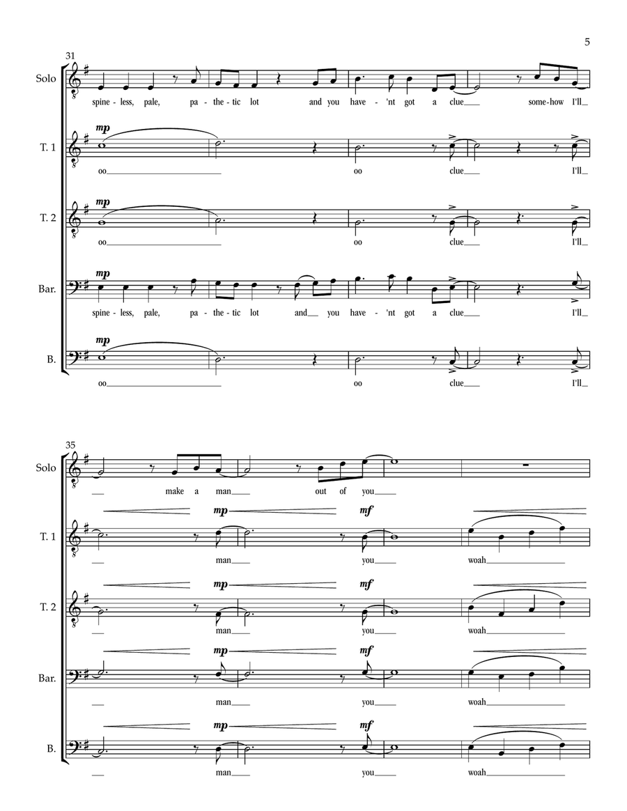 I'll Make A Man Out Of You Divisi scores gallery preview page 5