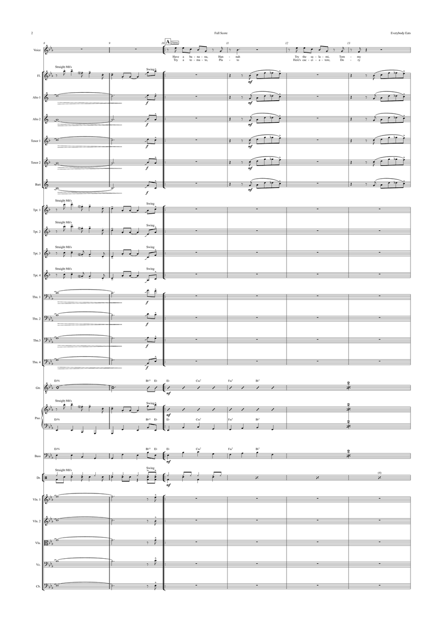 Everybody Eats When They Come To My House Jazz Ensemble scores gallery preview page 2