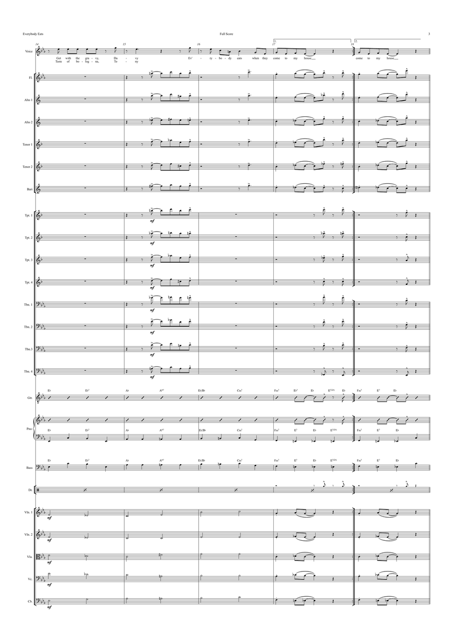 Everybody Eats When They Come To My House Jazz Ensemble scores gallery preview page 3