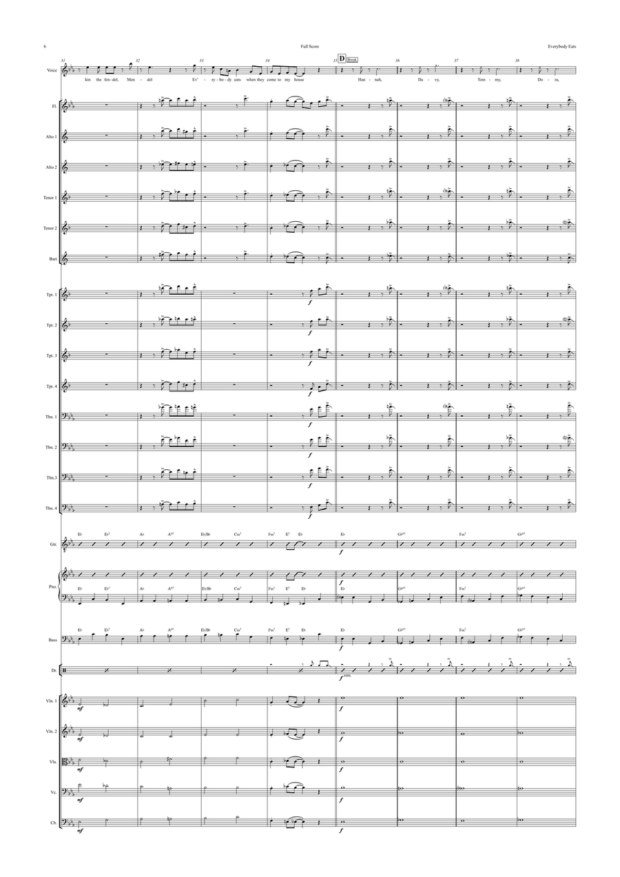 Everybody Eats When They Come To My House Jazz Ensemble scores gallery preview page 6
