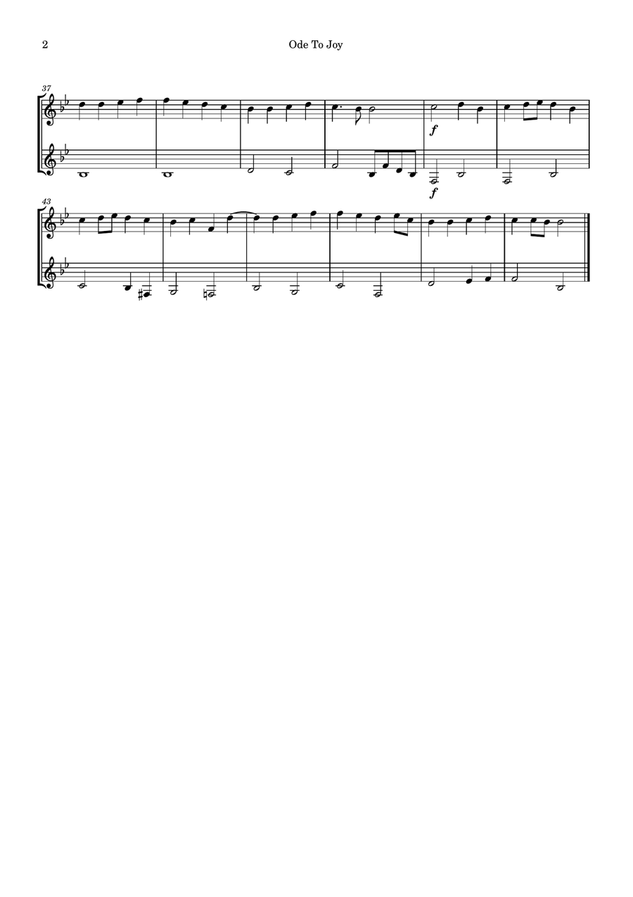 Ode to Joy Clarinet Duet scores gallery preview page 2