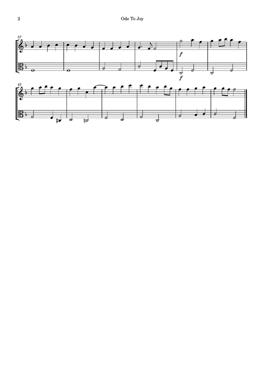 Ode to Joy String Duet scores gallery preview page 2
