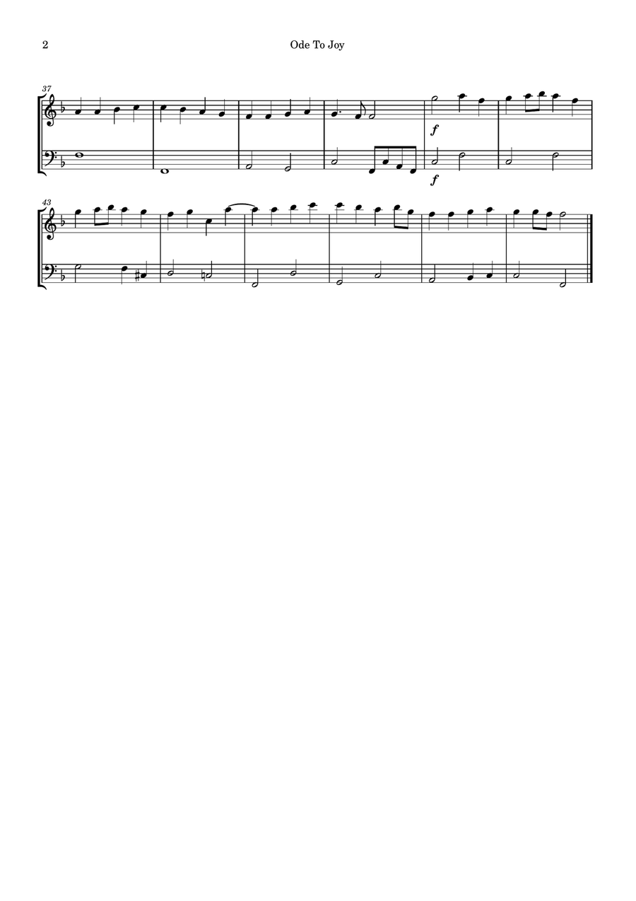 Ode to Joy String Duet scores gallery preview page 2
