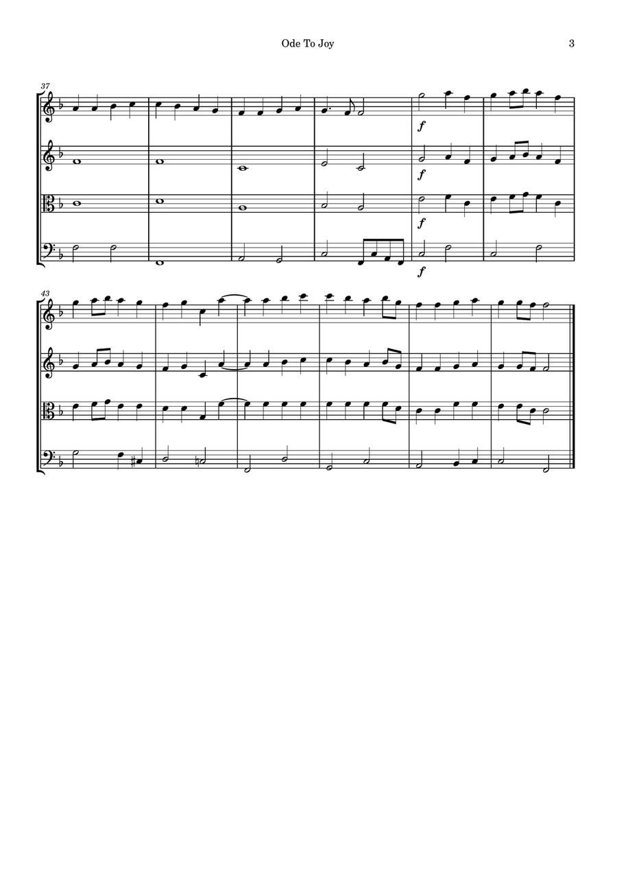 Ode to Joy String Quartet scores gallery preview page 3