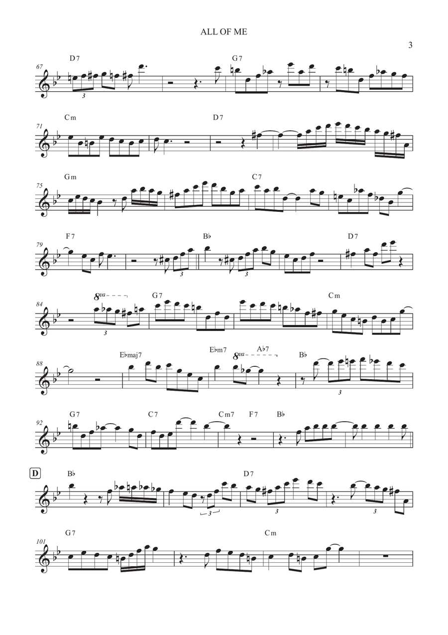 All Of Me All Of Me Tenor Saxophone scores gallery preview page 3