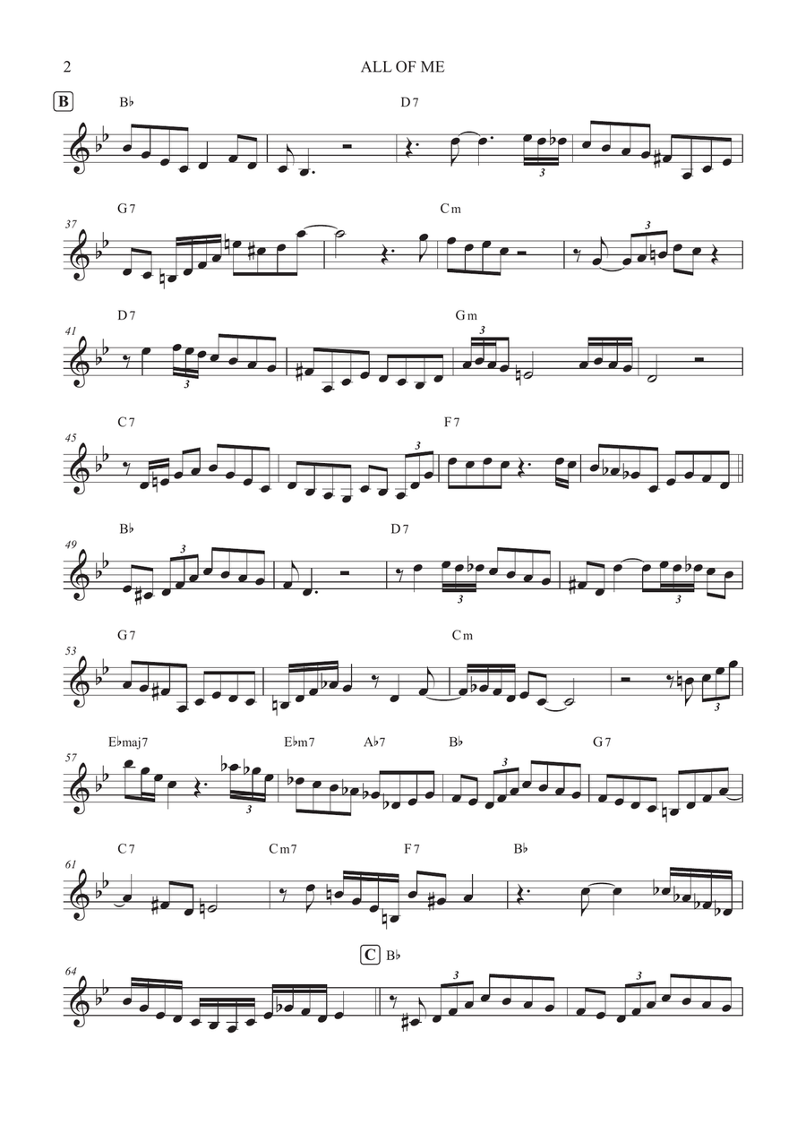 All Of Me All Of Me B-Flat Trumpet scores gallery preview page 2
