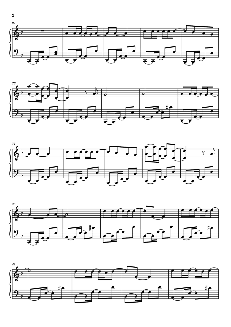 No Face No Name No Number Piano Solo scores gallery preview page 2