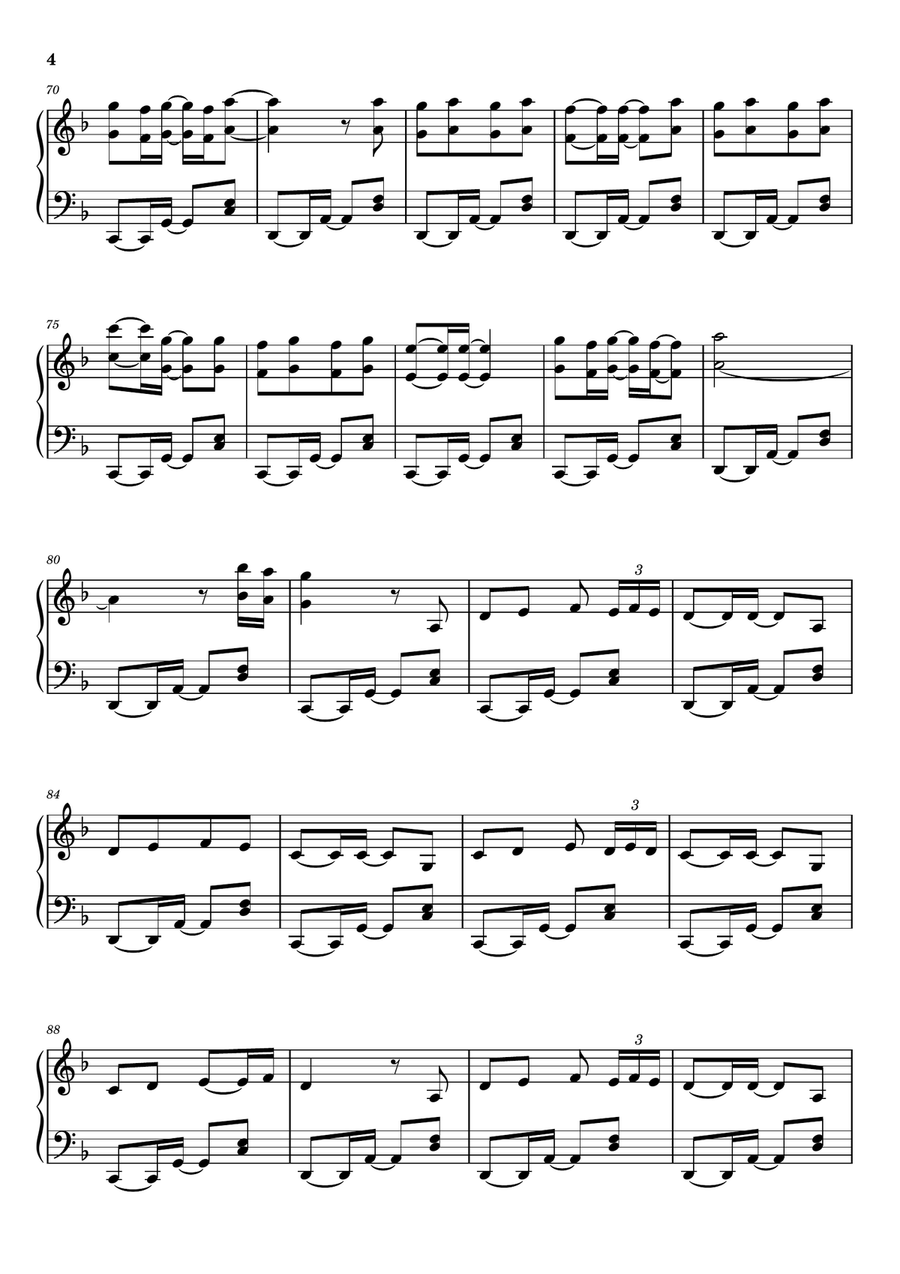 No Face No Name No Number Piano Solo scores gallery preview page 4
