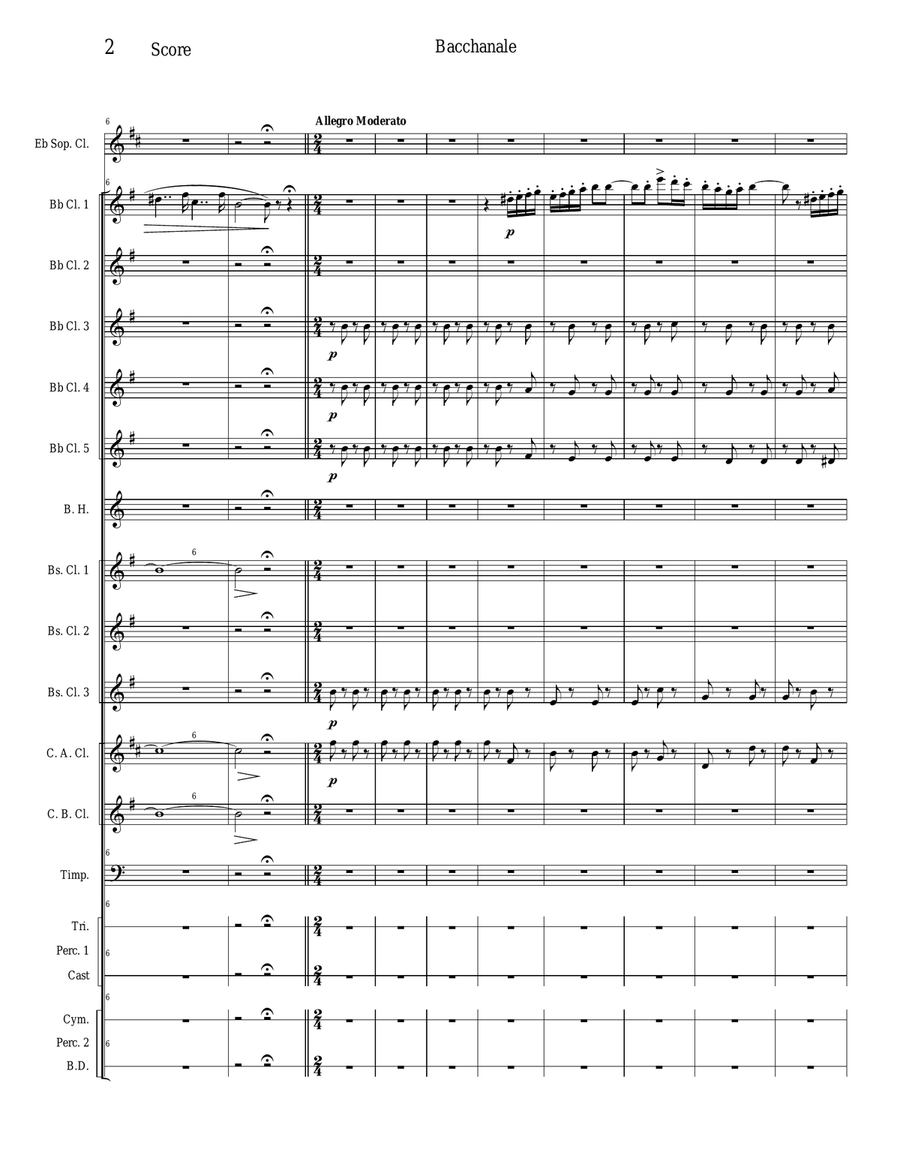 Bacchanale from Sampson and Dalila Woodwind Ensemble scores gallery preview page 2