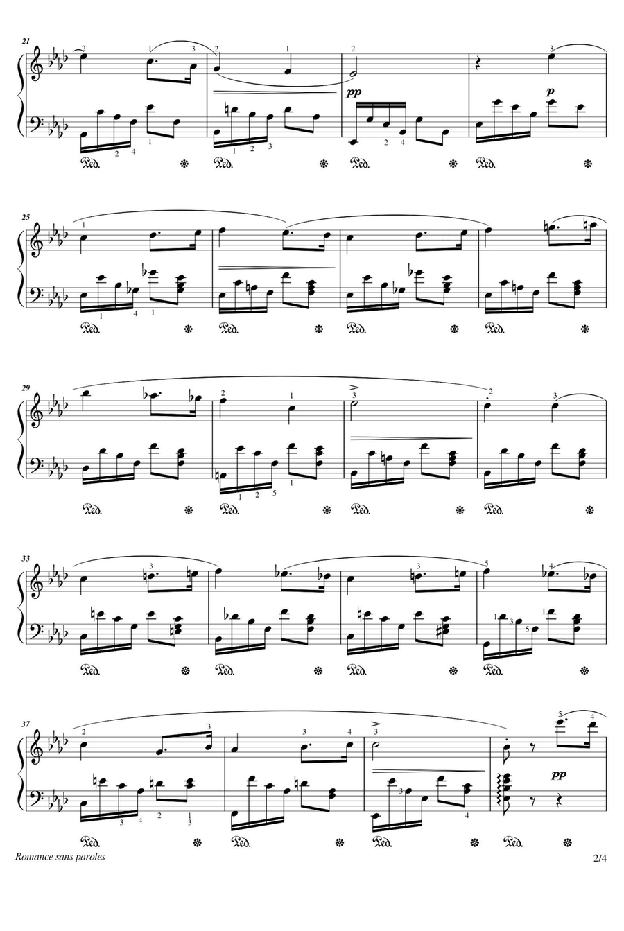 Romances sans paroles Op.17 No.3 - Gabriel Fauré Piano Solo scores gallery preview page 2