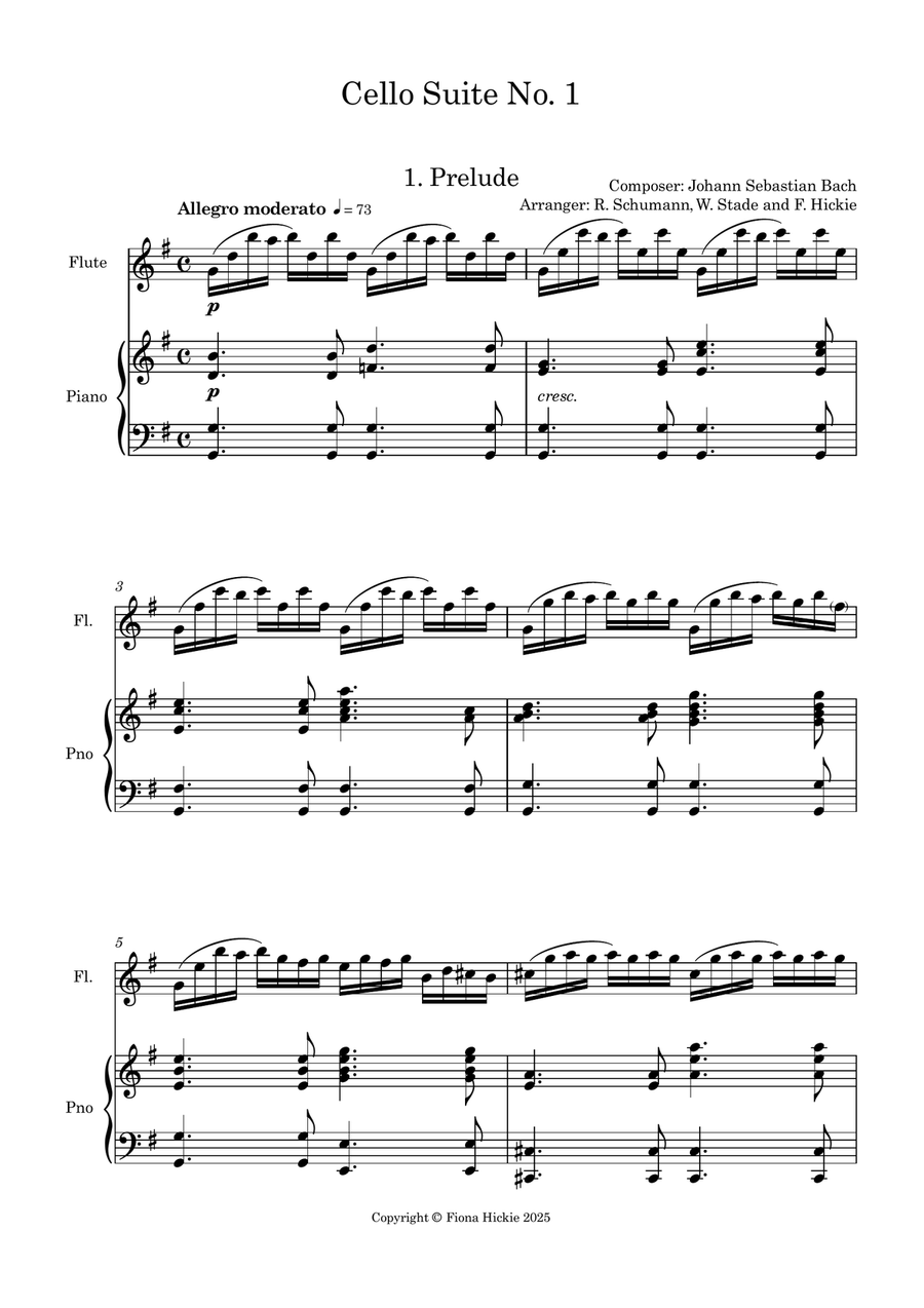 Bach's Cello Suite, No. 1 Chamber Music scores gallery preview page 2