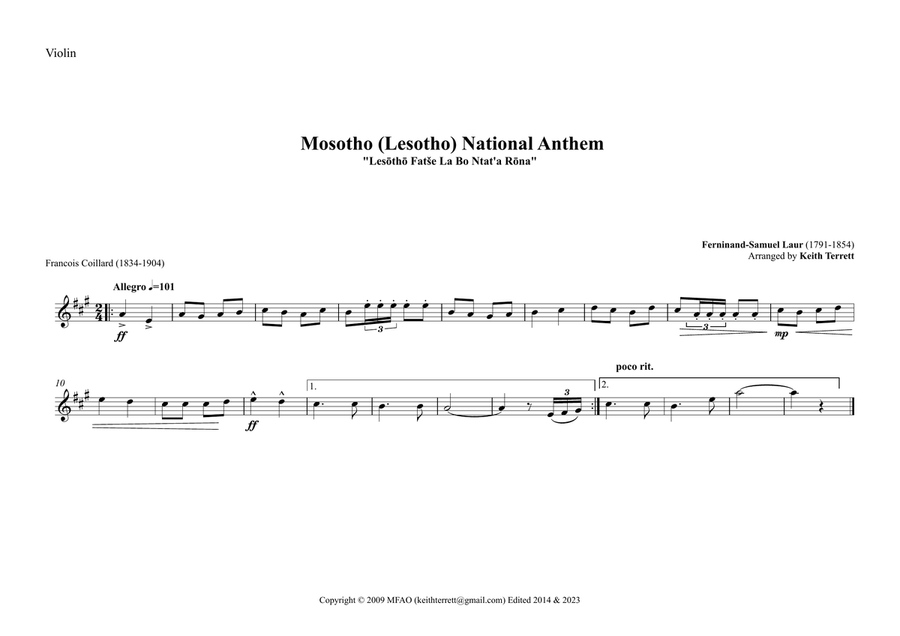 Mesotho (Lesotho) National Anthem for String Orchestra String Orchestra scores gallery preview page 4