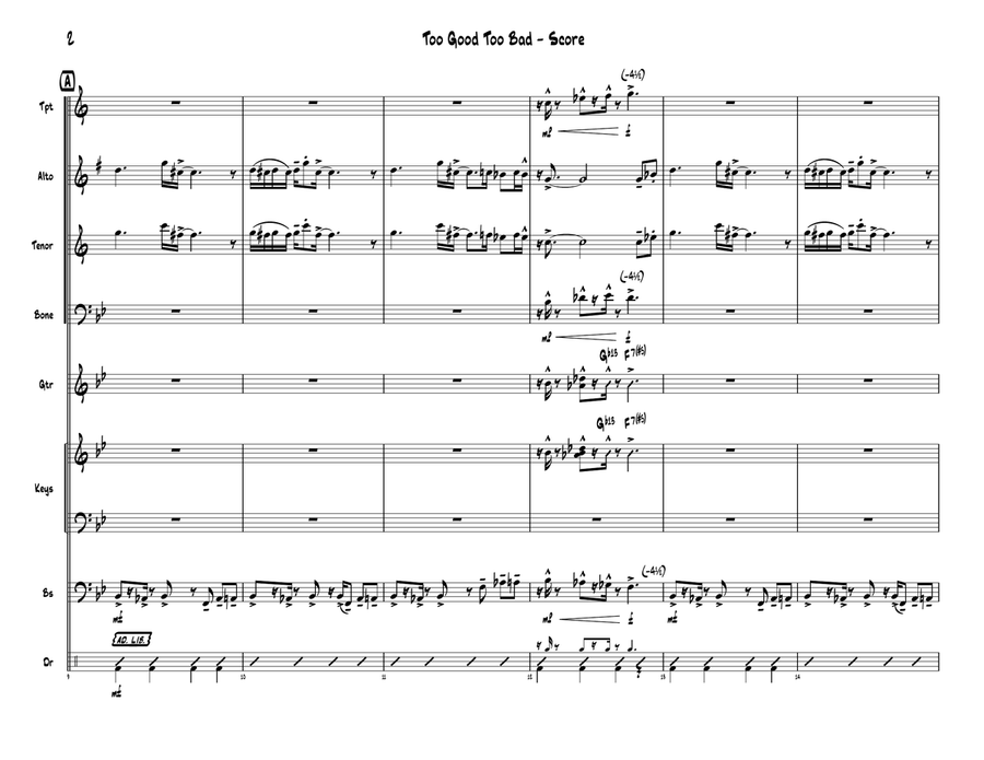 Too Good Too Bad Jazz Ensemble scores gallery preview page 3