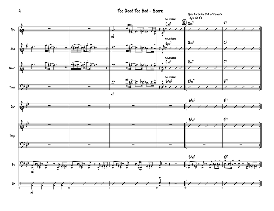 Too Good Too Bad Jazz Ensemble scores gallery preview page 5